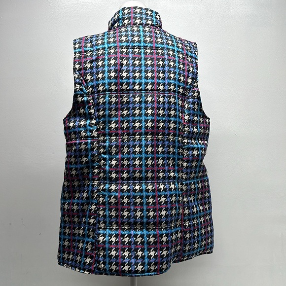 Woman Within Puffer Vest Sleeveless Full Zip Houndstooth Plaid Plus Size 14 16 - Picture 4 of 8